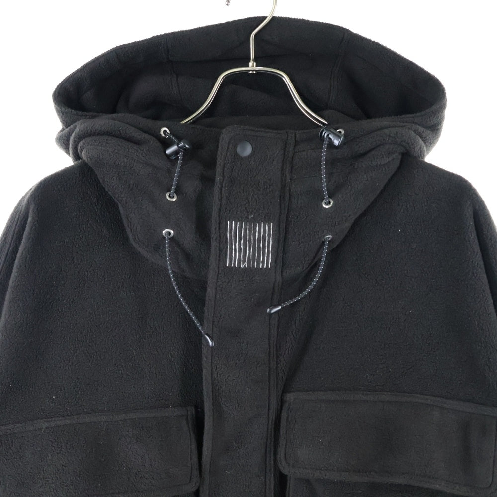 S.F.C(ストライプス フォー クリエイティ) 23AW FLEECE HOODIE JACKET SFCFW23J07 オーバーサイズ フリース プルオーバージャケット フーディ ブラック