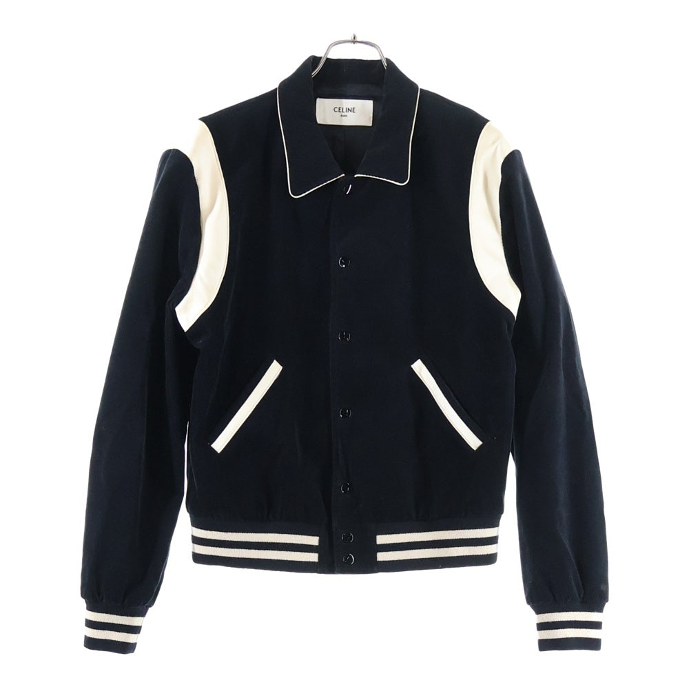 CELINE(セリーヌ) 19AW Teddy Jacket テディジャケット スタジャン サテン切替 ブラック 2V191824D