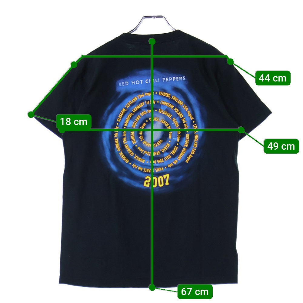 VINTAGE(ヴィンテージ) 00s RED HOT CHILI PEPPERS STADIUM ARCADIUM 2007 レッドホットチリペッパーズ 半袖Tシャツ カットソー ブラック