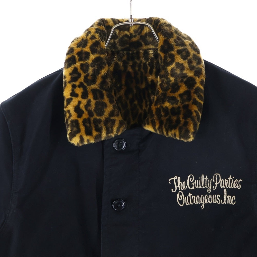 WACKO MARIA(ワコマリア) N-1 DECK JACKET レオパードボア デッキジャケット ブラック