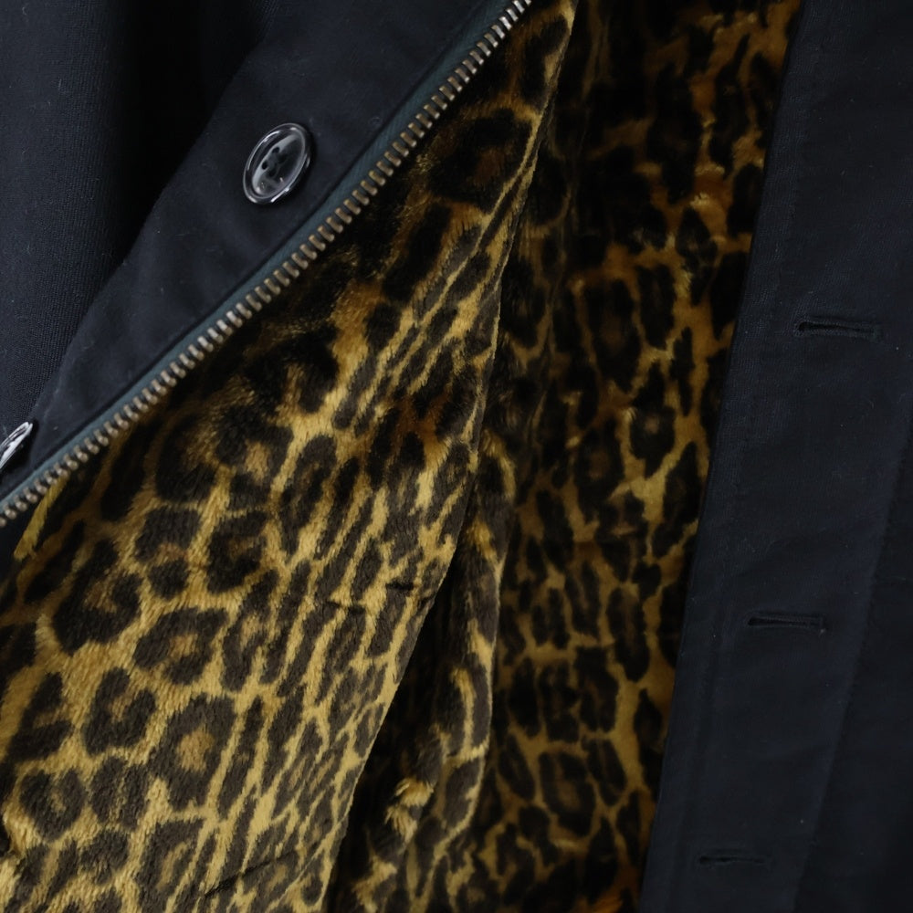 WACKO MARIA(ワコマリア) N-1 DECK JACKET レオパードボア デッキジャケット ブラック