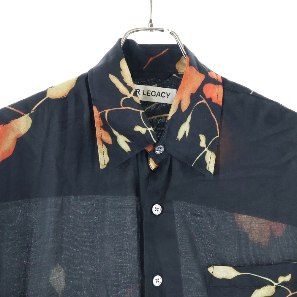 OUR LEGACY(アワーレガシー) 23AW ABOVE SHIRT Nocturnal Flower Print M4232ABW フラワープリント シルク混 長袖シャツ ブラック