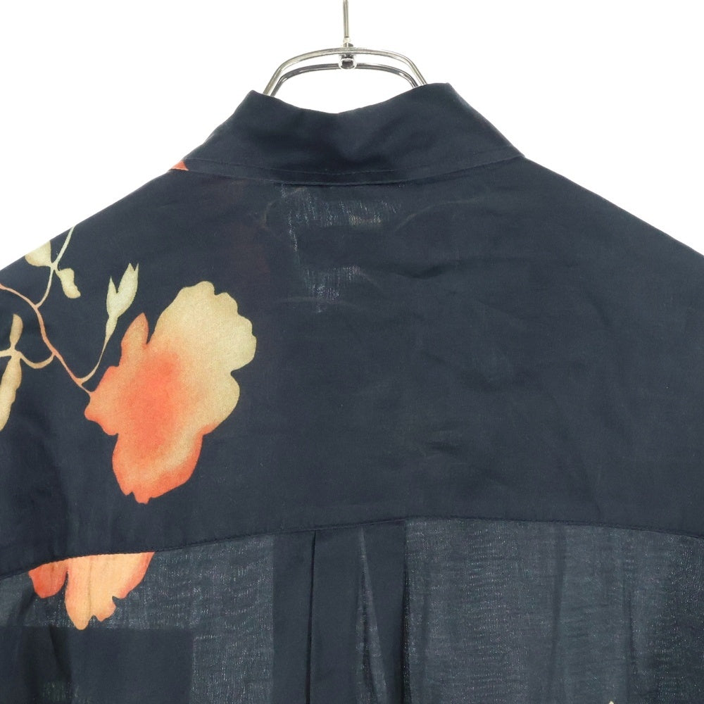 OUR LEGACY(アワーレガシー) 23AW ABOVE SHIRT Nocturnal Flower Print M4232ABW フラワープリント シルク混 長袖シャツ ブラック
