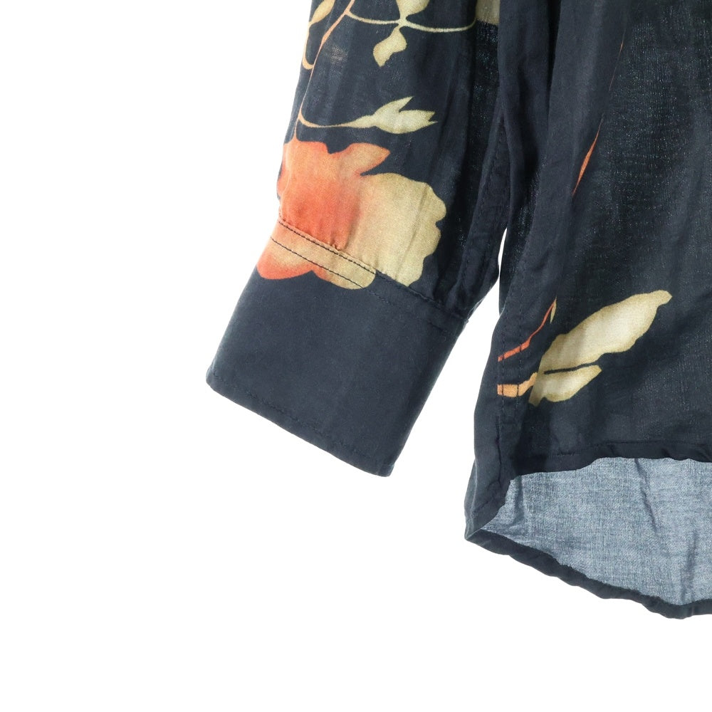 OUR LEGACY(アワーレガシー) 23AW ABOVE SHIRT Nocturnal Flower Print M4232ABW フラワープリント シルク混 長袖シャツ ブラック