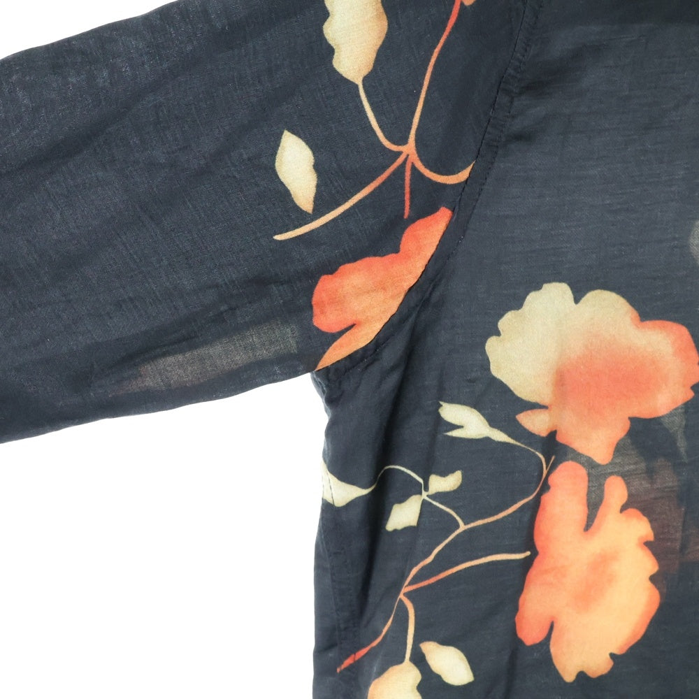 OUR LEGACY(アワーレガシー) 23AW ABOVE SHIRT Nocturnal Flower Print M4232ABW フラワープリント シルク混 長袖シャツ ブラック