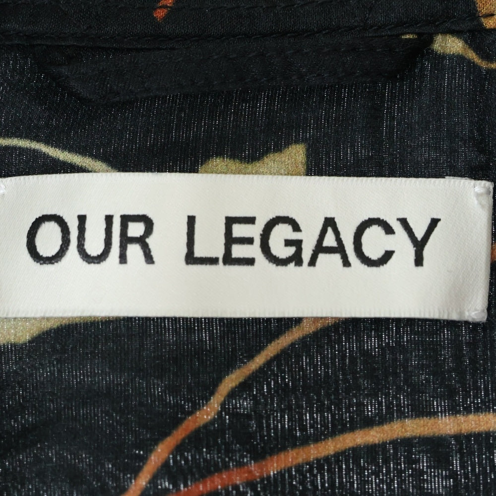 OUR LEGACY(アワーレガシー) 23AW ABOVE SHIRT Nocturnal Flower Print M4232ABW フラワープリント シルク混 長袖シャツ ブラック