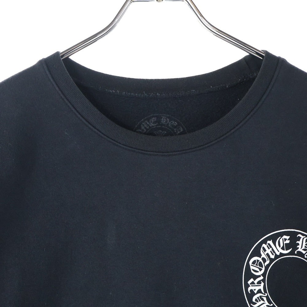CHROME HEARTS(クロムハーツ) Horseshoe L/S Sweatshirt ホースシュープリント 袖フローラル スウェットトレーナー ブラック