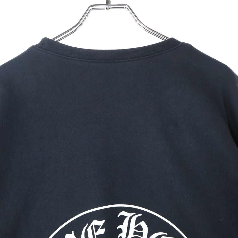 CHROME HEARTS(クロムハーツ) Horseshoe L/S Sweatshirt ホースシュープリント 袖フローラル スウェットトレーナー ブラック
