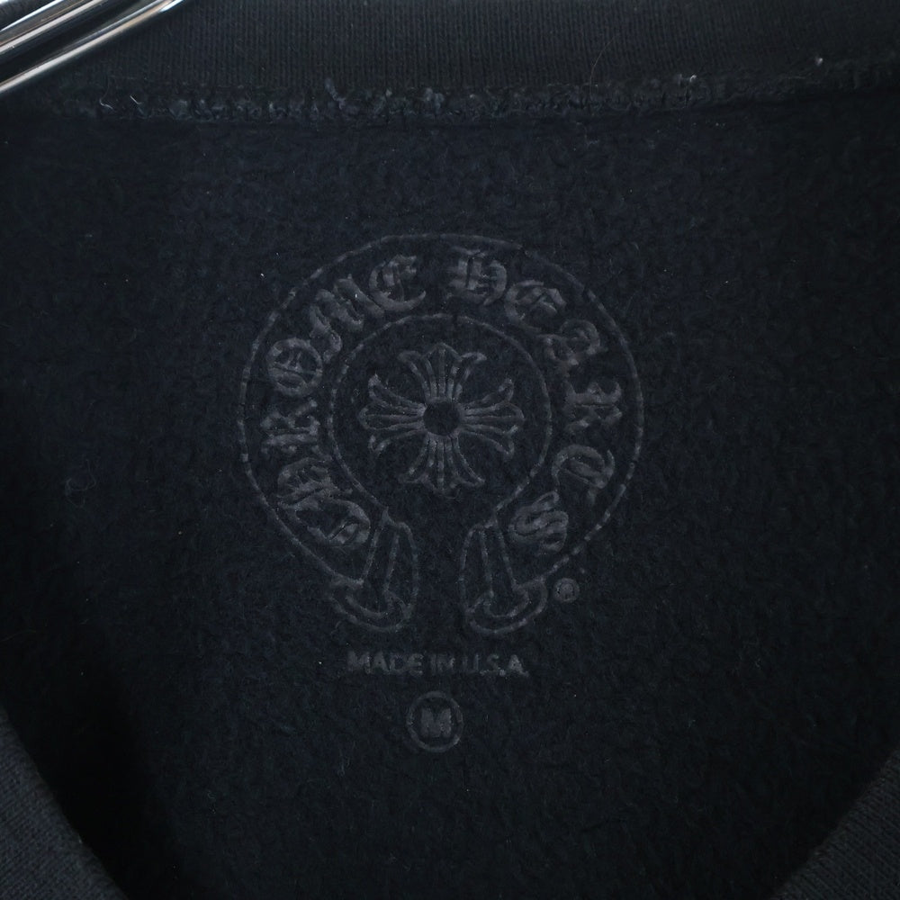 CHROME HEARTS(クロムハーツ) Horseshoe L/S Sweatshirt ホースシュープリント 袖フローラル スウェットトレーナー ブラック