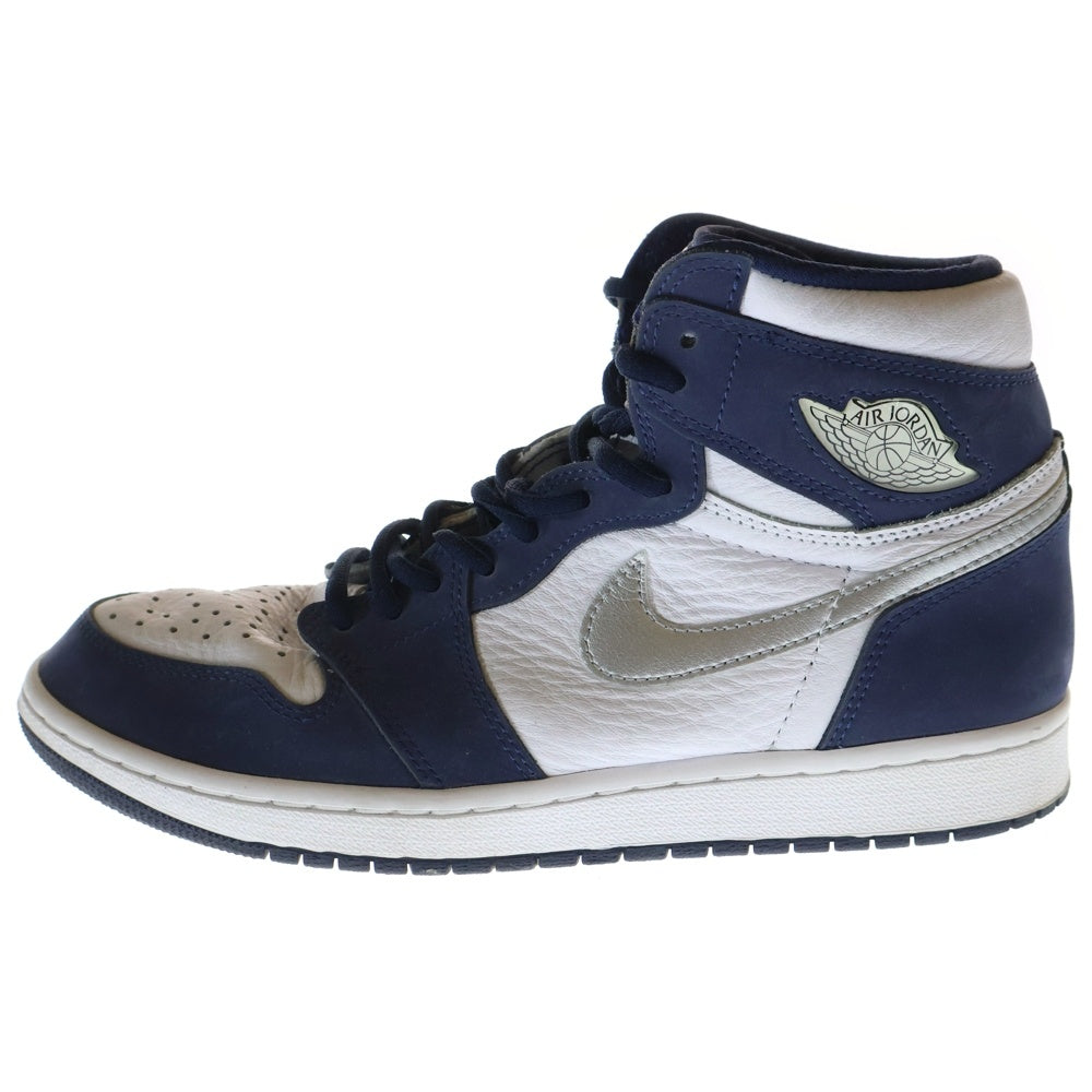 NIKE(ナイキ) AIR JORDAN 1 HIGH OG CO.JP MIDNIGHT NAVY 2020 DC1788-100 エアジョーダン 1 ミッドナイトネイビー ハイカットスニーカー ホワイト/ネイビー US9/27.0cm