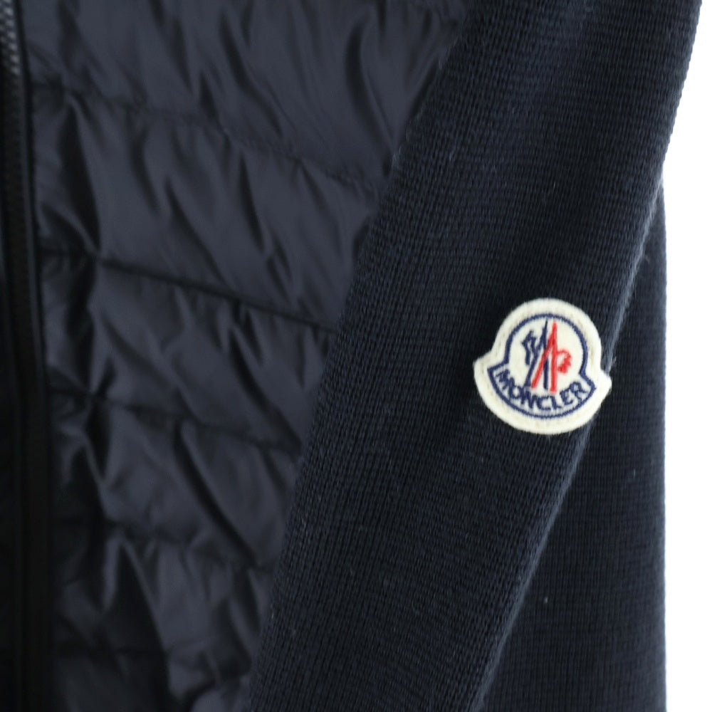 MONCLER(モンクレール) CARDIGAN TRICOT F20919B50700 ニット切替 カーディガン ダウンジャケット ブラック