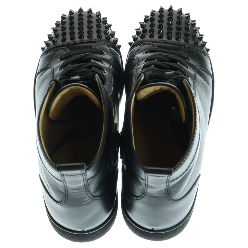 CHRISTIAN LOUBOUTIN(クリスチャンルブタン) スパイク スタッズ レザー レースアップ ハイカットスニーカー ブラック