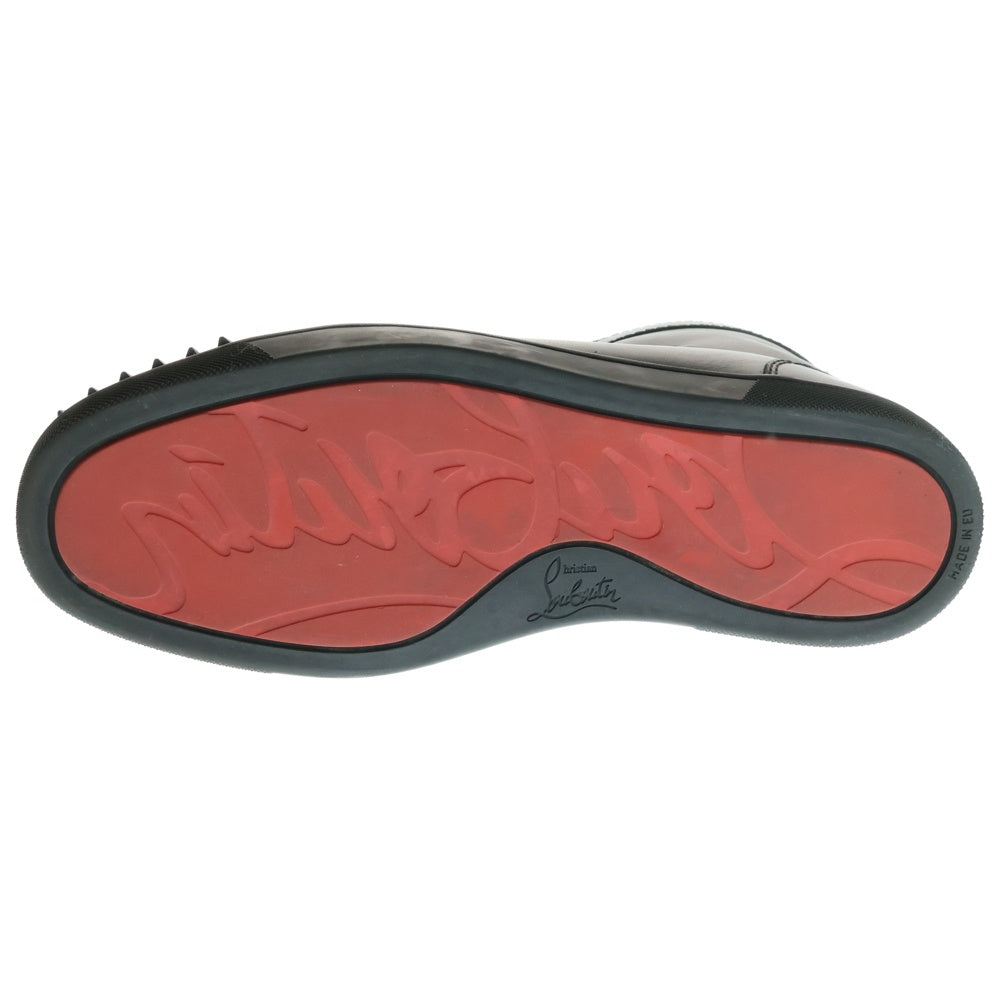 CHRISTIAN LOUBOUTIN(クリスチャンルブタン) スパイク スタッズ レザー レースアップ ハイカットスニーカー ブラック