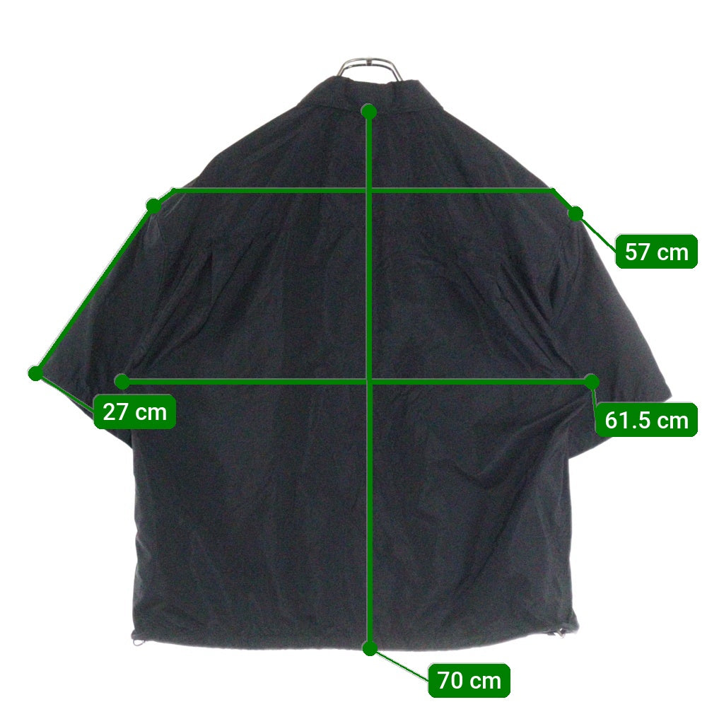 PRADA(プラダ) RE-NYLON 三角プレートナイロンジップアップ半袖シャツ SC758 S000 1WQ9 ブラック