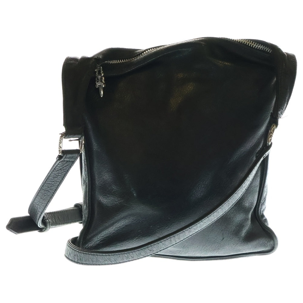 CHROME HEARTS(クロムハーツ) F-SLINGER Fスリンガー フラップクロスボールボタン レザーショルダーバッグ ブラック