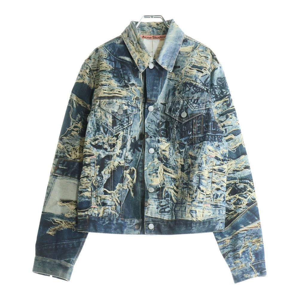 Acne Studios(アクネ ストゥディオズ) 転写プリント デニムトラッカージャケット FN-MN-OUTW001179 インディゴ