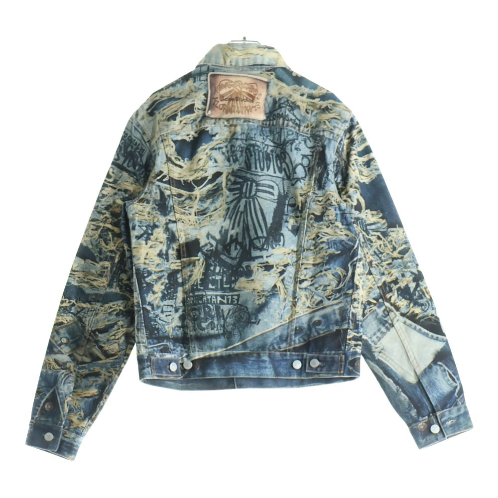Acne Studios(アクネ ストゥディオズ) 転写プリント デニムトラッカージャケット FN-MN-OUTW001179 インディゴ