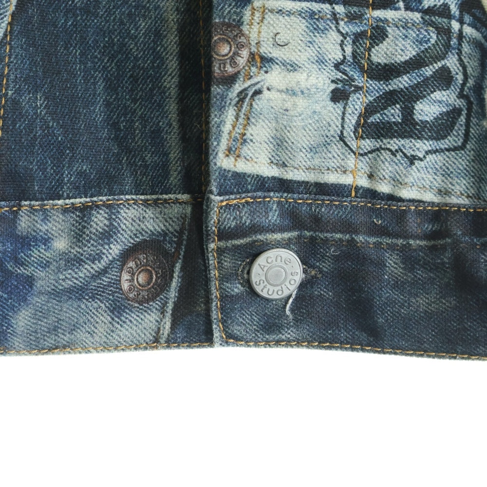 Acne Studios(アクネ ストゥディオズ) 転写プリント デニムトラッカージャケット FN-MN-OUTW001179 インディゴ