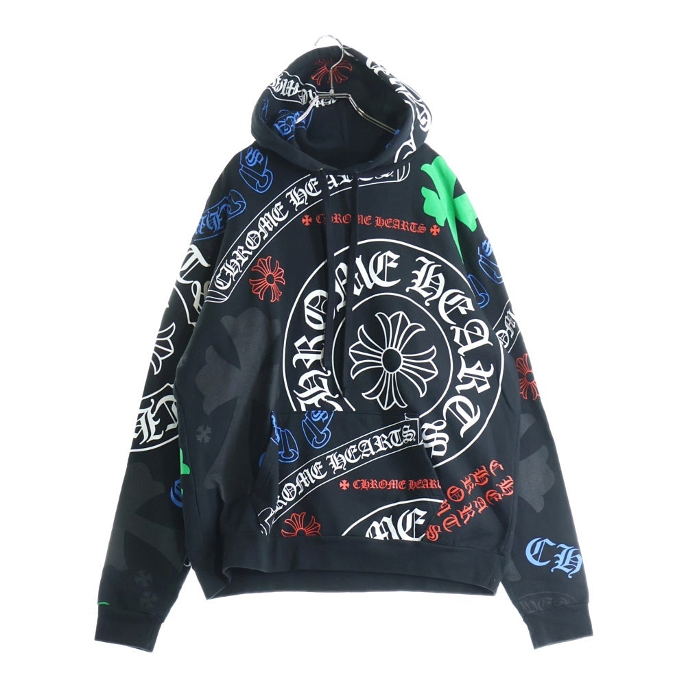 CHROME HEARTS(クロムハーツ) STENCIL HOODIE ステンシルプリント プルオーバーパーカー フーディー ブラック