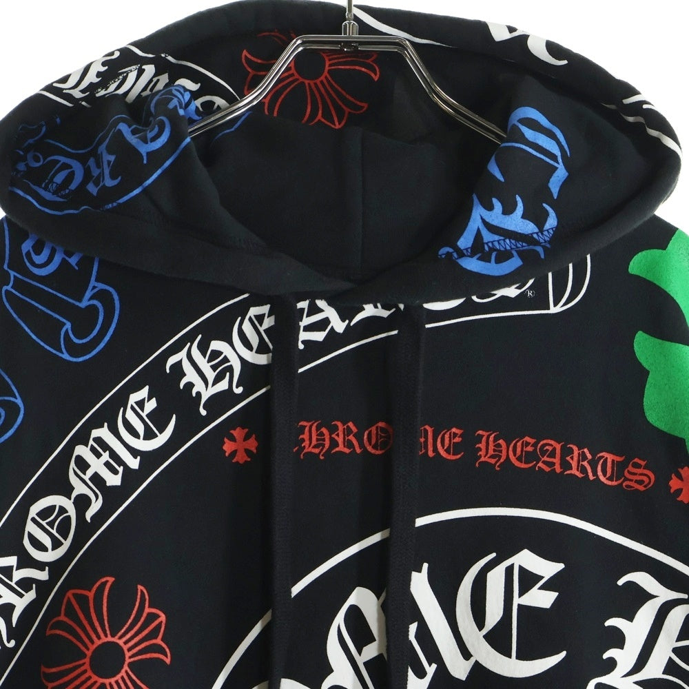 CHROME HEARTS(クロムハーツ) STENCIL HOODIE ステンシルプリント プルオーバーパーカー フーディー ブラック