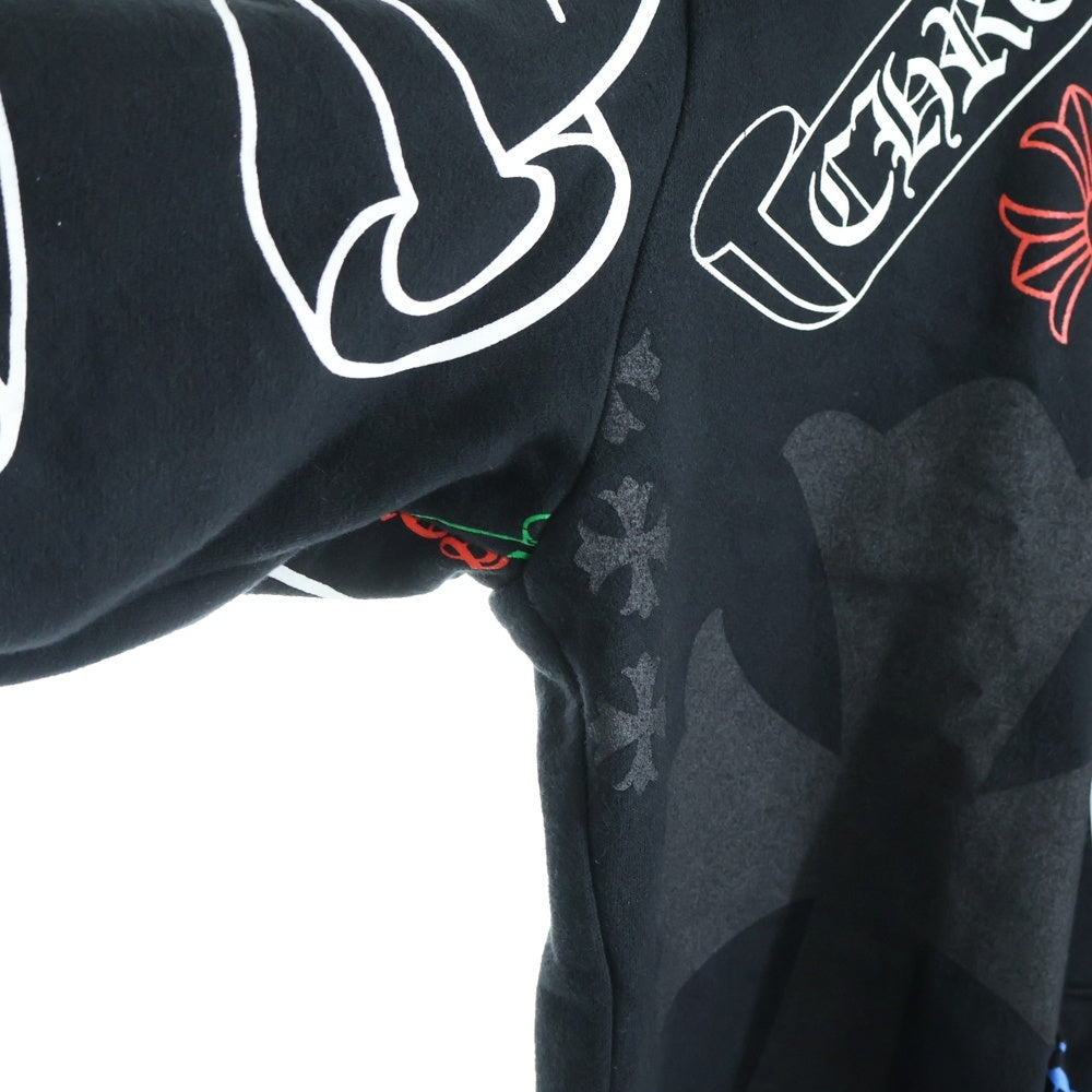 CHROME HEARTS(クロムハーツ) STENCIL HOODIE ステンシルプリント プルオーバーパーカー フーディー ブラック