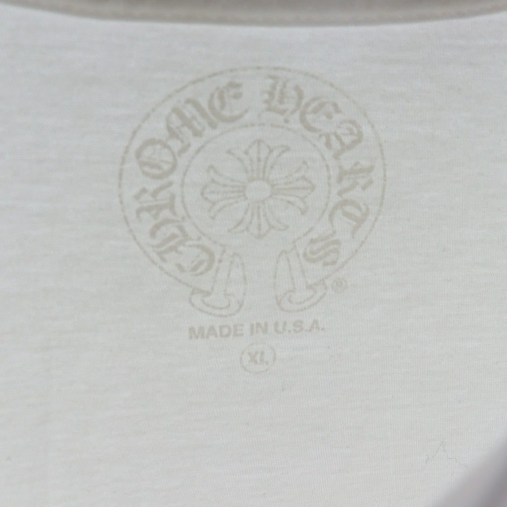 CHROME HEARTS(クロムハーツ) NECK LOGO TEE ネックロゴプリント クルーネック 半袖Tシャツ カットソー ホワイト
