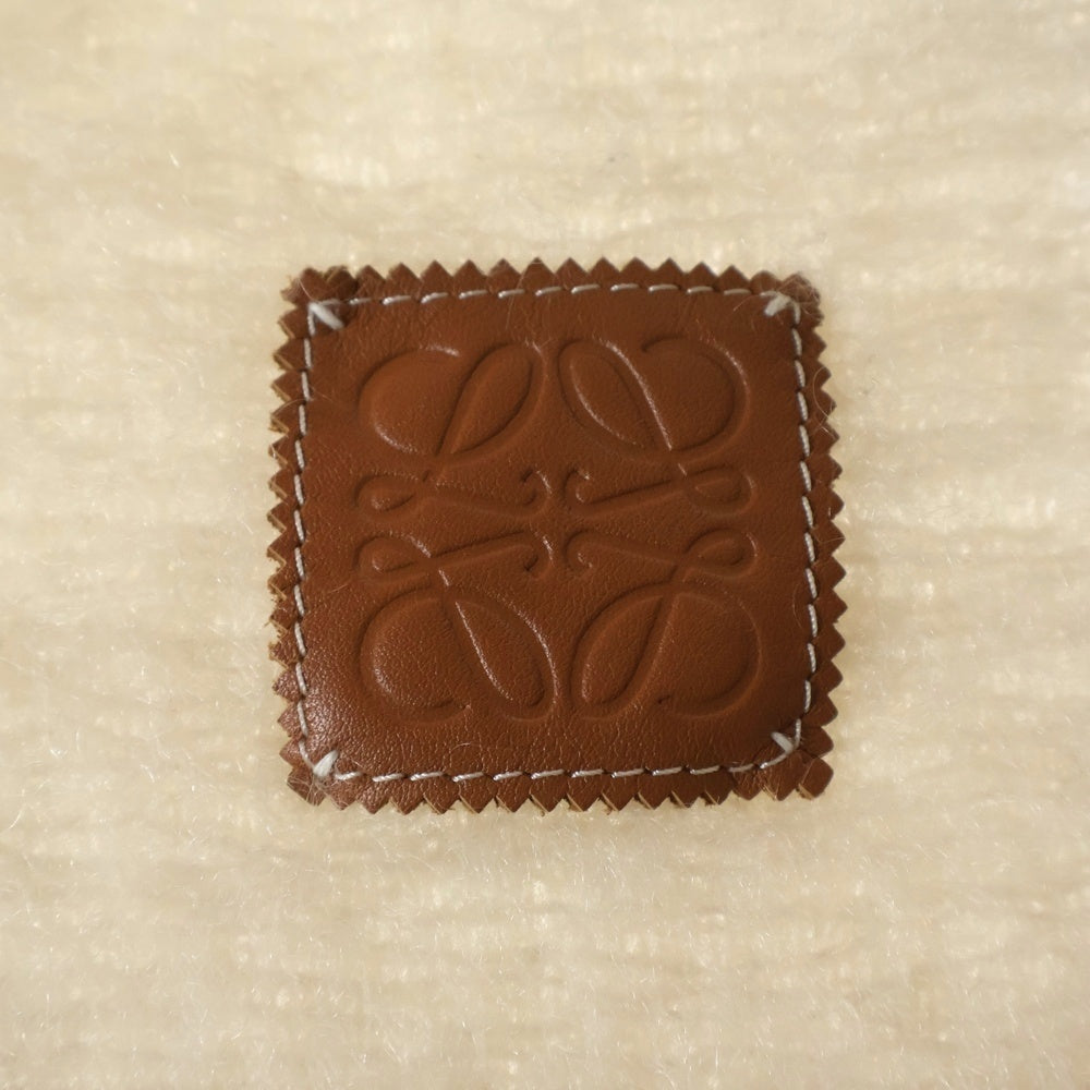 LOEWE(ロエベ) モヘア ウール混 フリンジマフラー ホワイト