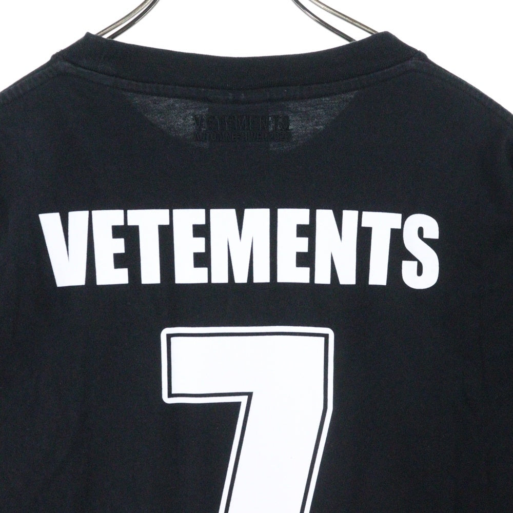 VETEMENTS(ヴェトモン) PLANET NUMBER TEE UAH20TTR901 プラネット ナンバリング 半袖Tシャツ カットソー ブラック