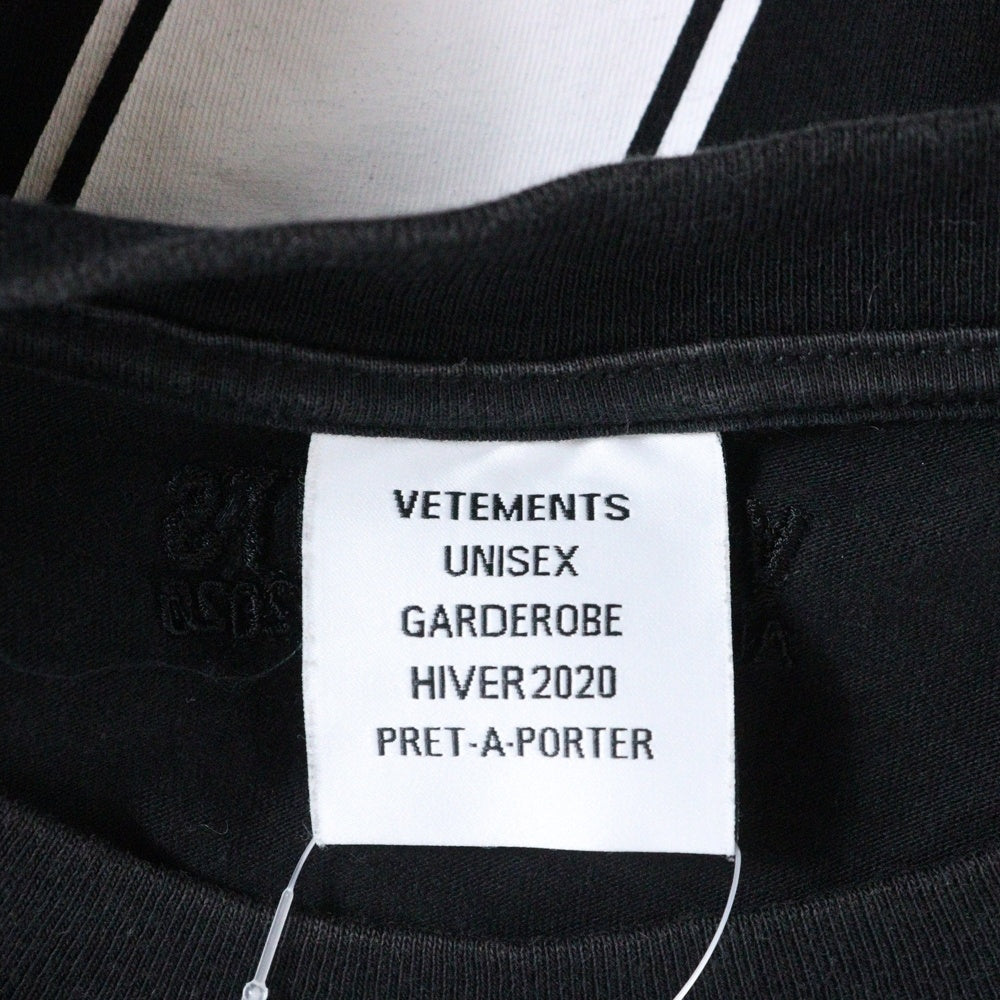 VETEMENTS(ヴェトモン) PLANET NUMBER TEE UAH20TTR901 プラネット ナンバリング 半袖Tシャツ カットソー ブラック