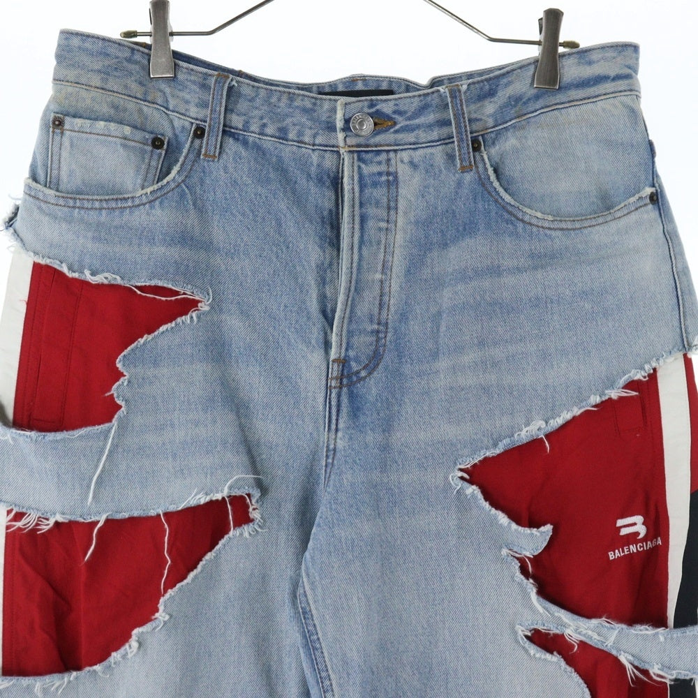 BALENCIAGA(バレンシアガ) 21AW SLASHED デニムパンツ レイヤード ダメージ加工 662764 TBP46 インディゴ