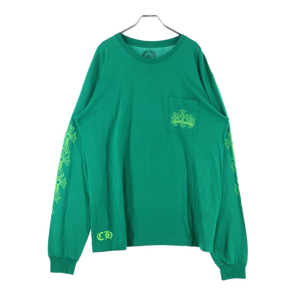 CHROME HEARTS(クロムハーツ) CH L S 1 セメタリークロス バックプリント 長袖カットソー グリーン