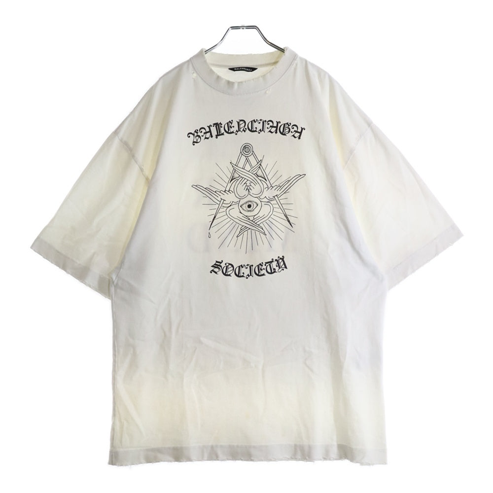 BALENCIAGA(バレンシアガ) 20AW FREE YOUR MIND T-SHIRT フリーマインド 半袖カットソー 半袖Tシャツ ホワイト 641614 TJV78