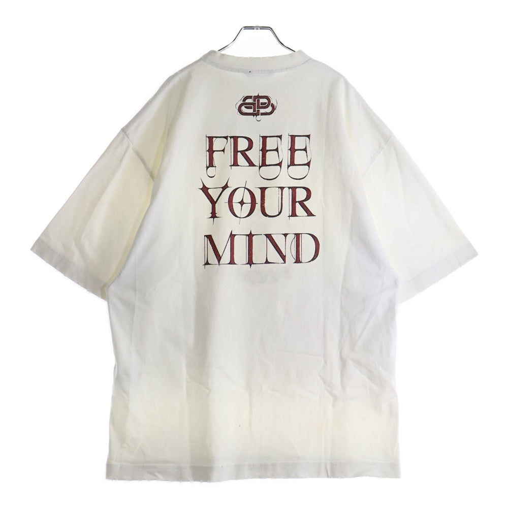 BALENCIAGA(バレンシアガ) 20AW FREE YOUR MIND T-SHIRT フリーマインド 半袖カットソー 半袖Tシャツ ホワイト 641614 TJV78
