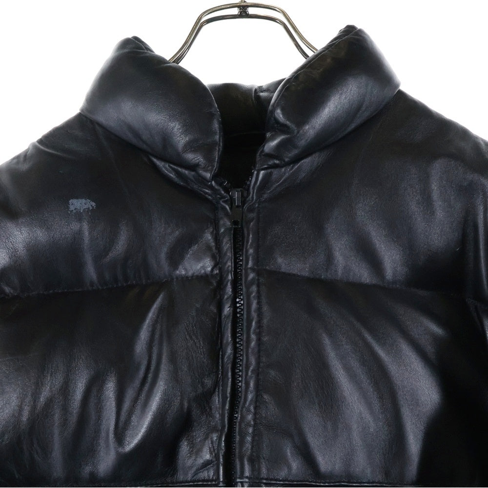 SCHOTT(ショット) 90S VINTAGE ヴィンテージ USA製 214D ラムレザー ジップアップ ダウンジャケット ブラック