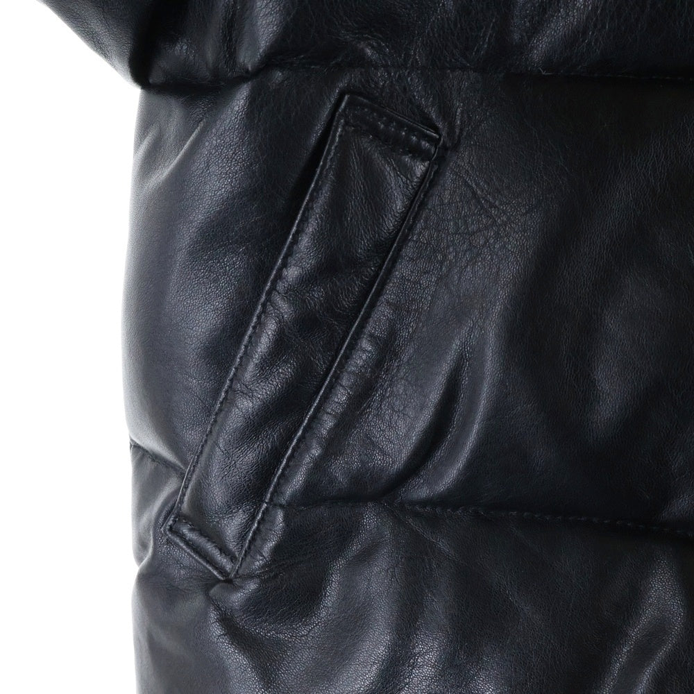 SCHOTT(ショット) 90S VINTAGE ヴィンテージ USA製 214D ラムレザー ジップアップ ダウンジャケット ブラック