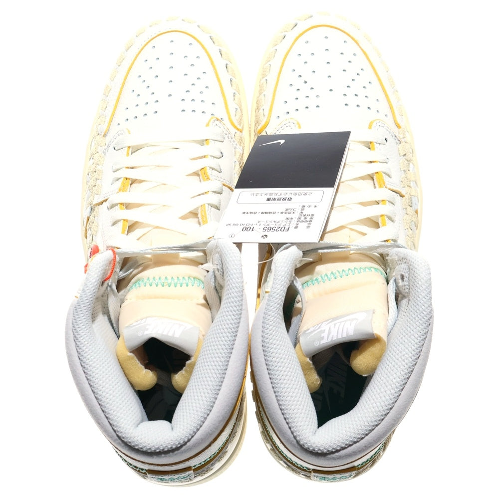 NIKE(ナイキ) ×UNION LA×BEPHIES BEAUTY SUPPLY AIR JORDAN 1 FD2565-100 ユニオン ビフィーズ ビューティ サプライ エアジョーダン 1 ハイカットスニーカー US9.5/27.5cm