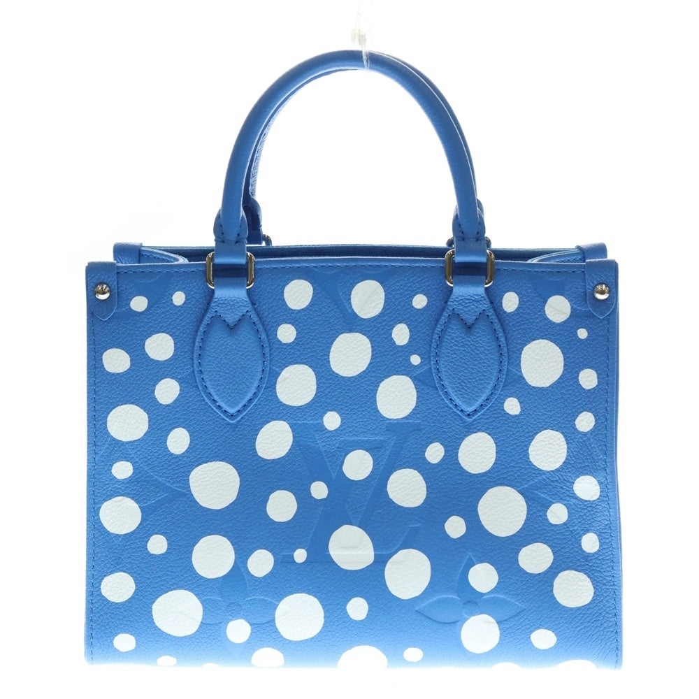 LOUIS VUITTON(ルイヴィトン) ×YK On The Go PM Leather Handbag M46424 ×草間彌生 オンザゴー PM モノグラムレザー2WAYハンドバッグ ブルー