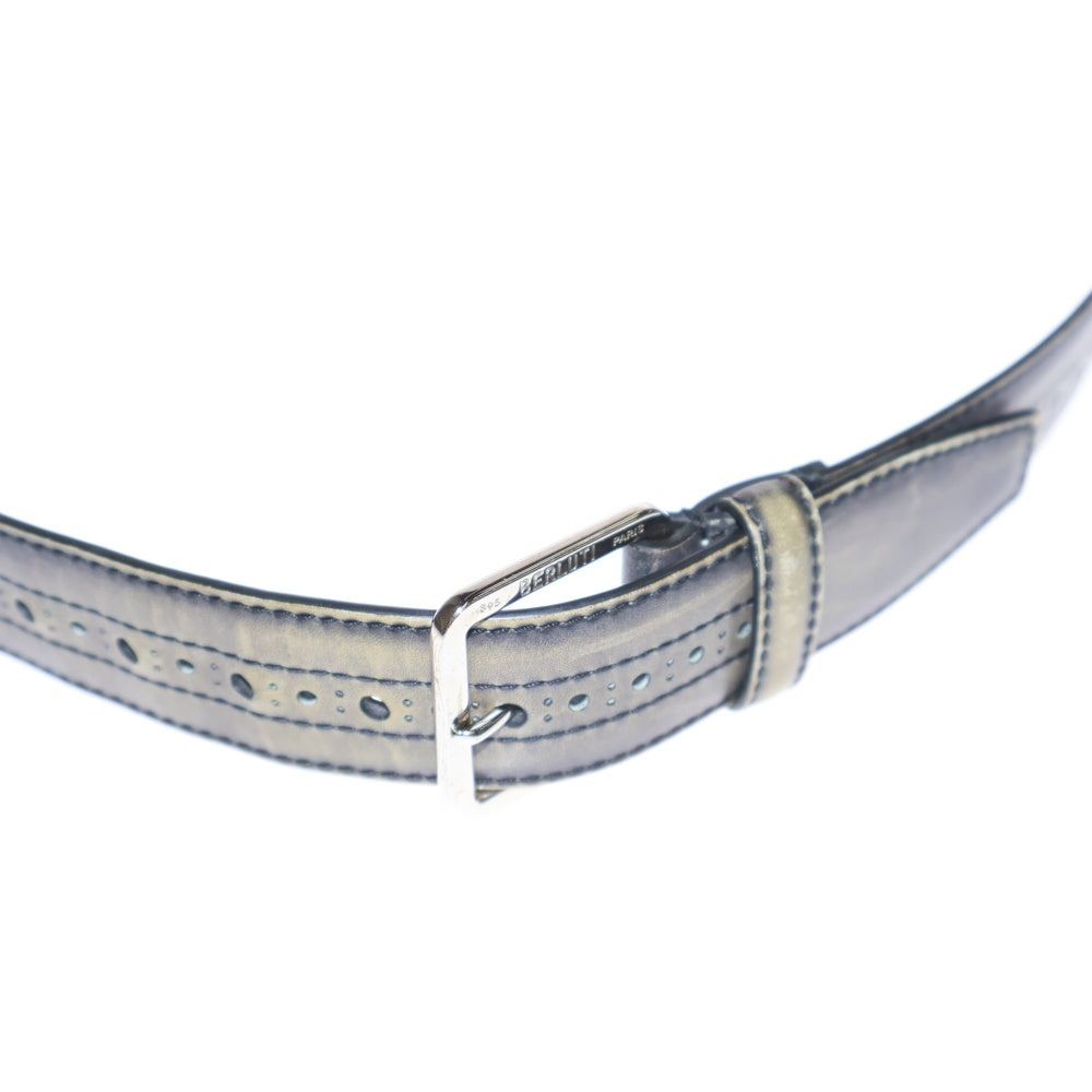Berluti(ベルルッティ) パティーヌ レザーベルト バックル グレー L1200