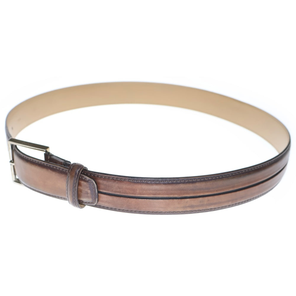 Berluti(ベルルッティ) レザーベルト バックル ブラウン 0114