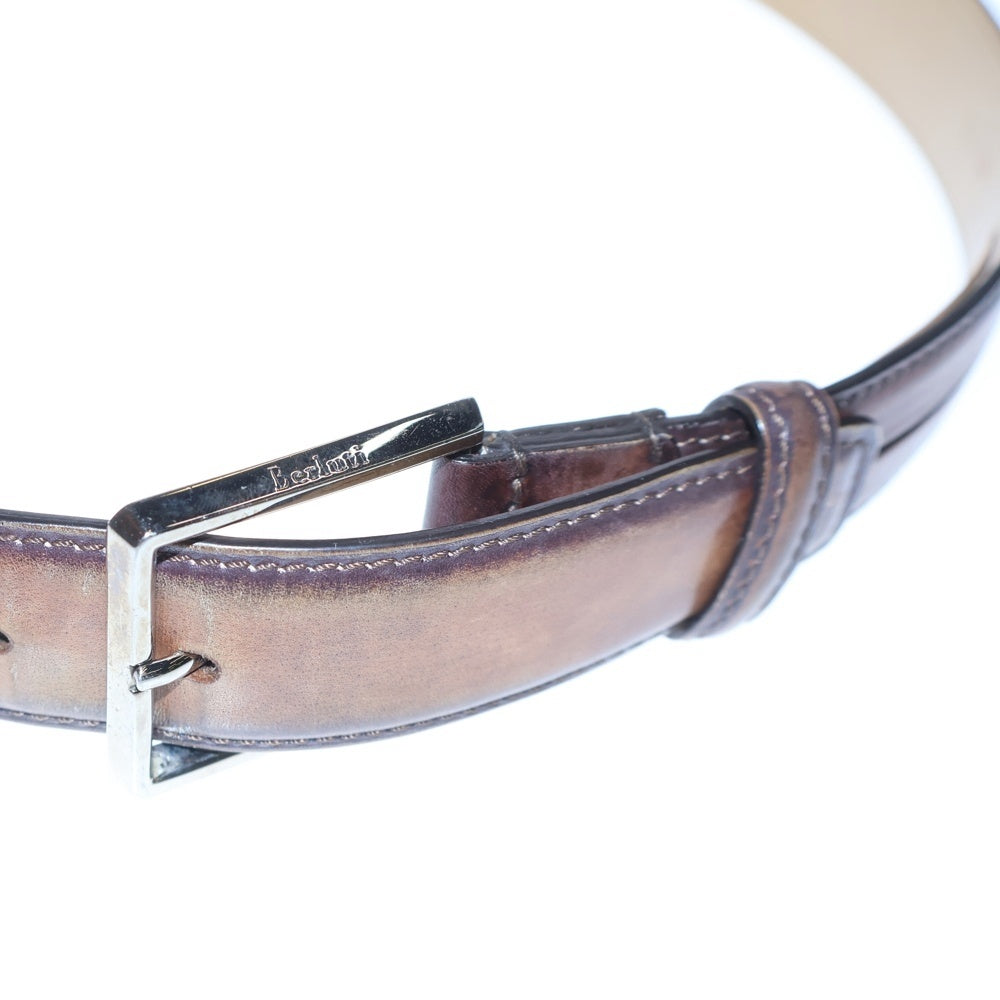 Berluti(ベルルッティ) レザーベルト バックル ブラウン 0114