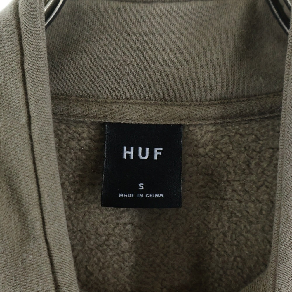 HUF(ハフ) SHADOW SERIF 1/4 ZIP MOCKNECK FL00157 ハーフジップ スウェット トレーナー ベージュ