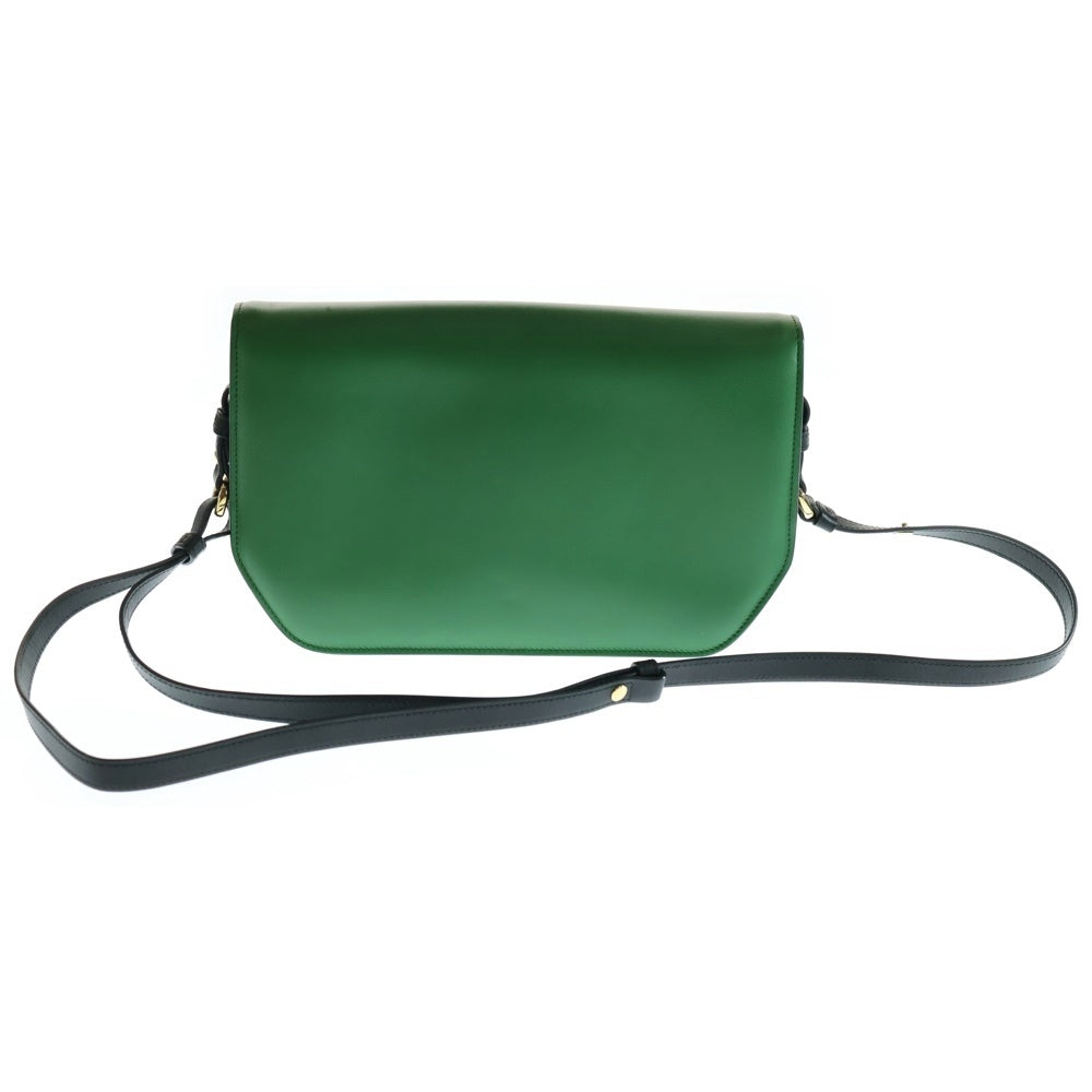 Salvatore Ferragamo(サルヴァトーレ フェラガモ) レザー ショルダーバッグ レディース グリーン/ホワイト DY-21 F659