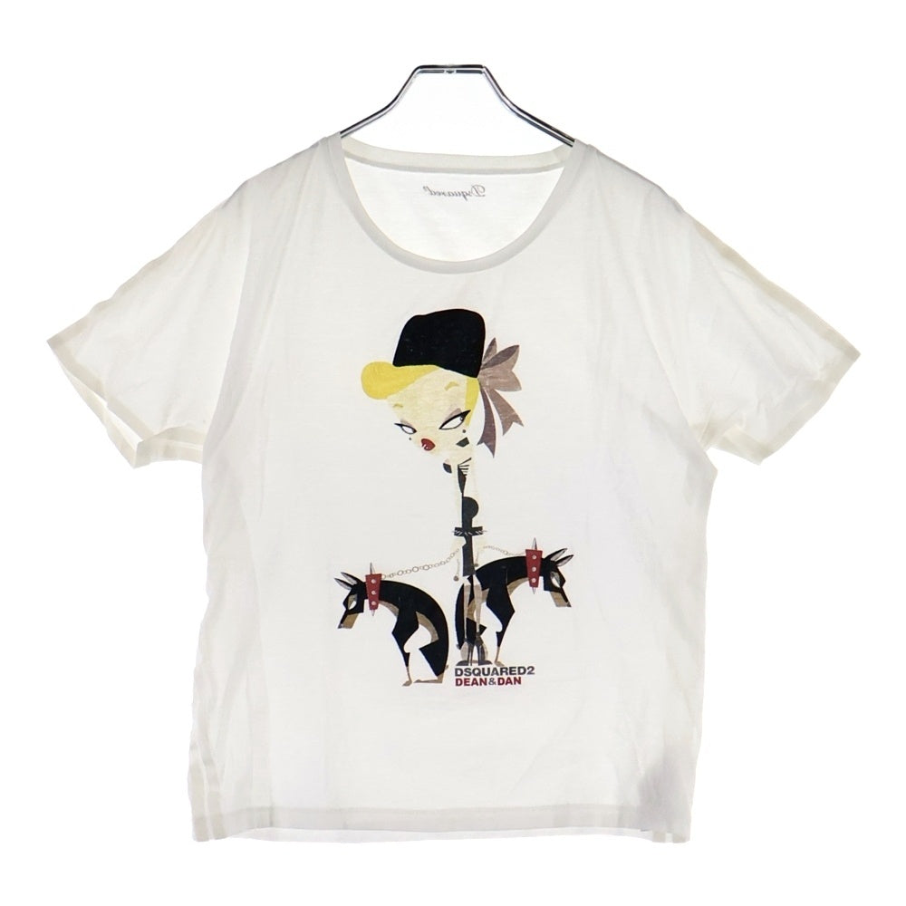 DSQUARED2(ディースクエアード) DEAN&DAN フロントプリント半袖カットソー S75GC0680 ホワイト レディース