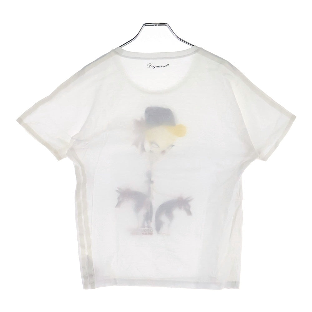 DSQUARED2(ディースクエアード) DEAN&DAN フロントプリント半袖カットソー S75GC0680 ホワイト レディース