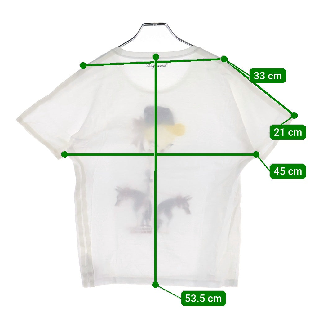 DSQUARED2(ディースクエアード) DEAN&DAN フロントプリント半袖カットソー S75GC0680 ホワイト レディース