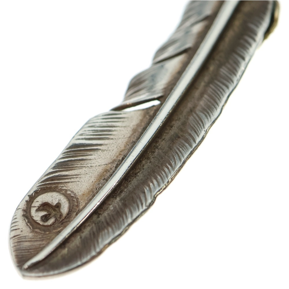 goro's(ゴローズ) 【現行】上金金縄ターコイズ特大フェザー 左向き ペンダントトップ シルバー/ゴールド