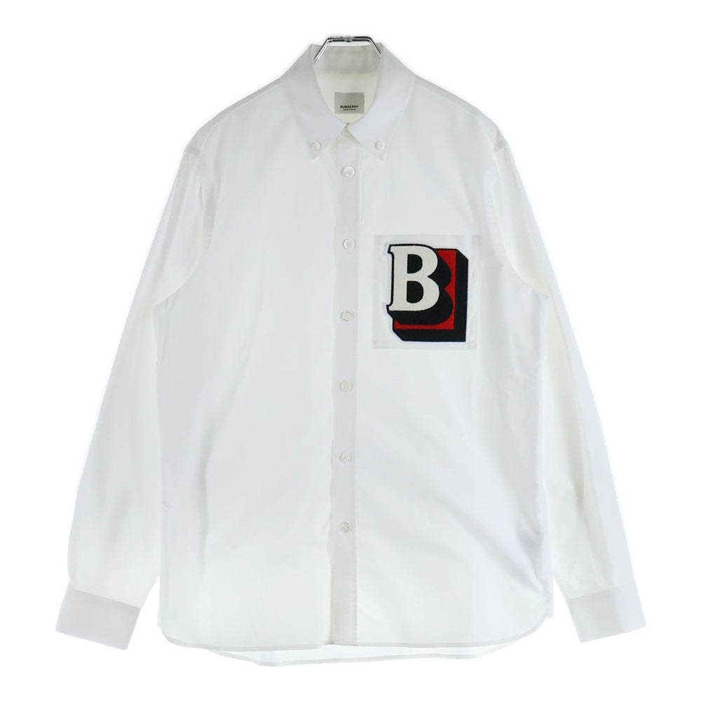 BURBERRY(バーバリー) Logo patch shirt ロゴパッチシャツ ホワイト 8050134/72B