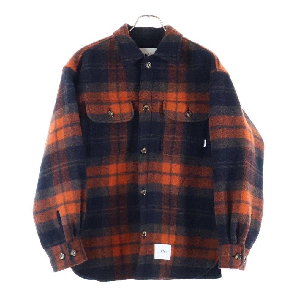 WTAPS(ダブルタップス) 24AW JACKET WOPL. MOSSER. TEXTILE ウールチェックシャツ ブラウン 242WVDT-JKM04
