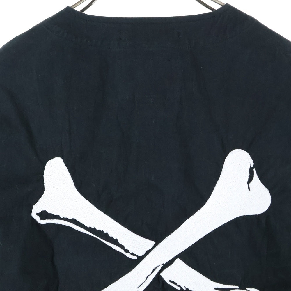 WTAPS(ダブルタップス) 22SS SCOUT LS NYCo TUSSAH バッククロス刺繍ノーカラージャケット ブラック 221WVDT-SHM04