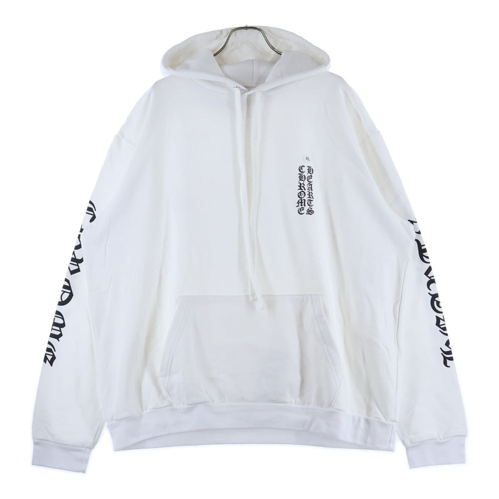 CHROME HEARTS(クロムハーツ) SWTSHRT PLVR 袖英字プリントプルオーバーパーカー ホワイト